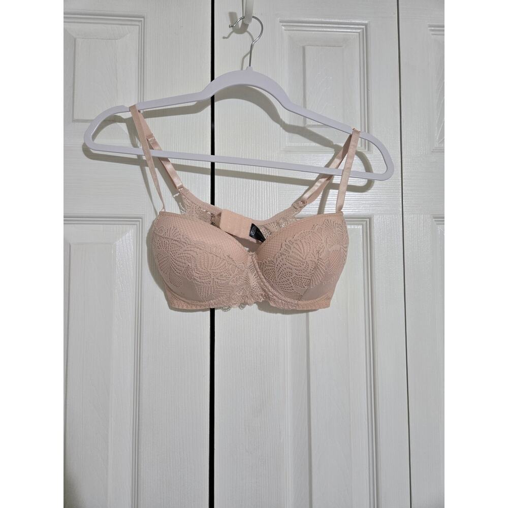 International intimates 34C women's light pink lace push up bra